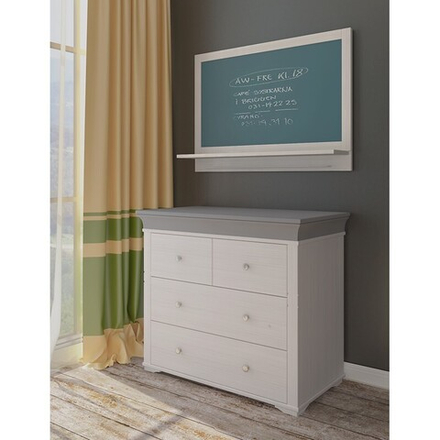 Комод «Бейли» с 4 ящиками белый воск/антрацит