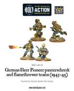German Heer Pioneer panzerschreck and flamethrower team...