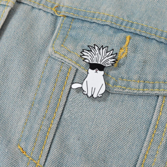 Значок металлический Магическая битва Чиби Годжо-CoolКот, 2,4х3,1см