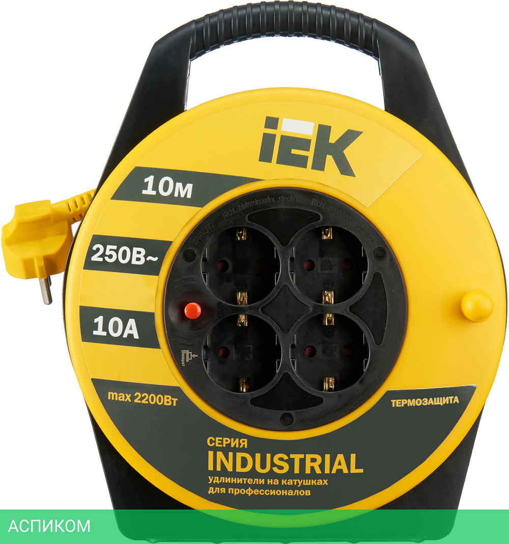 Удлинитель на катушке IEK Industrial УК10 (WKP14-10-04-10)