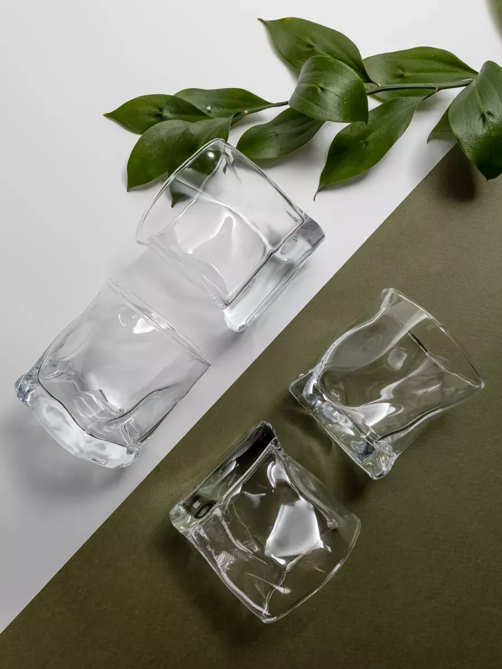 Набор изогнутых стаканов для виски, прозрачный, 300 мл, 6 шт