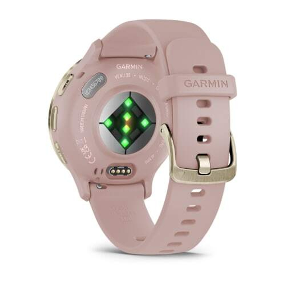 Часы Garmin Venu 3s розовые с золотистым безелем, 010-02785-03