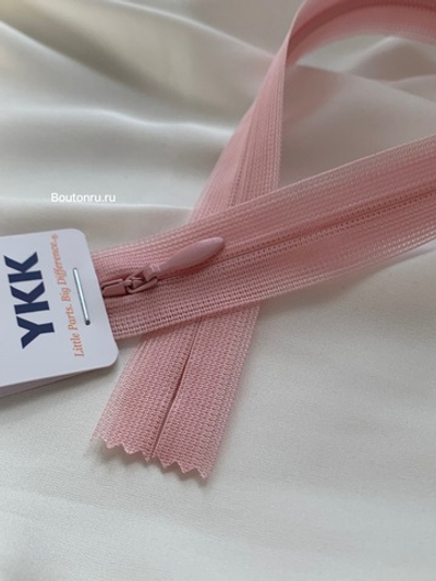 Молния YKK потайная, неразъемная тип 2 пыльная роза 811