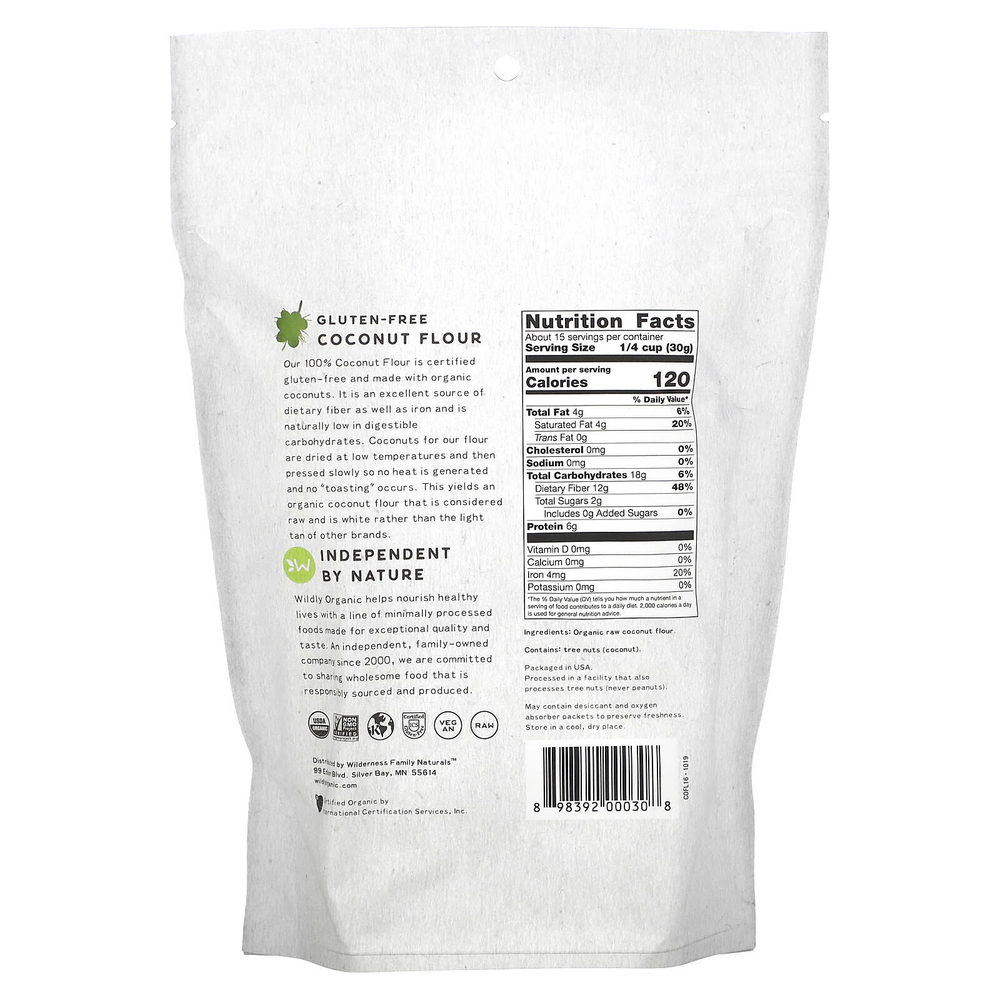 Wildly Organic, Кокосовая мука без глютена, 454 г (16 унций)