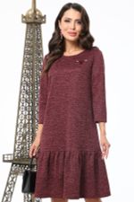 Платье бордовое трикотажное с воланом DStrend (Акция)