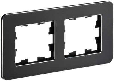 BRITE Рамка 2-местная РУ-2-1-Бр металл черный RE IEK