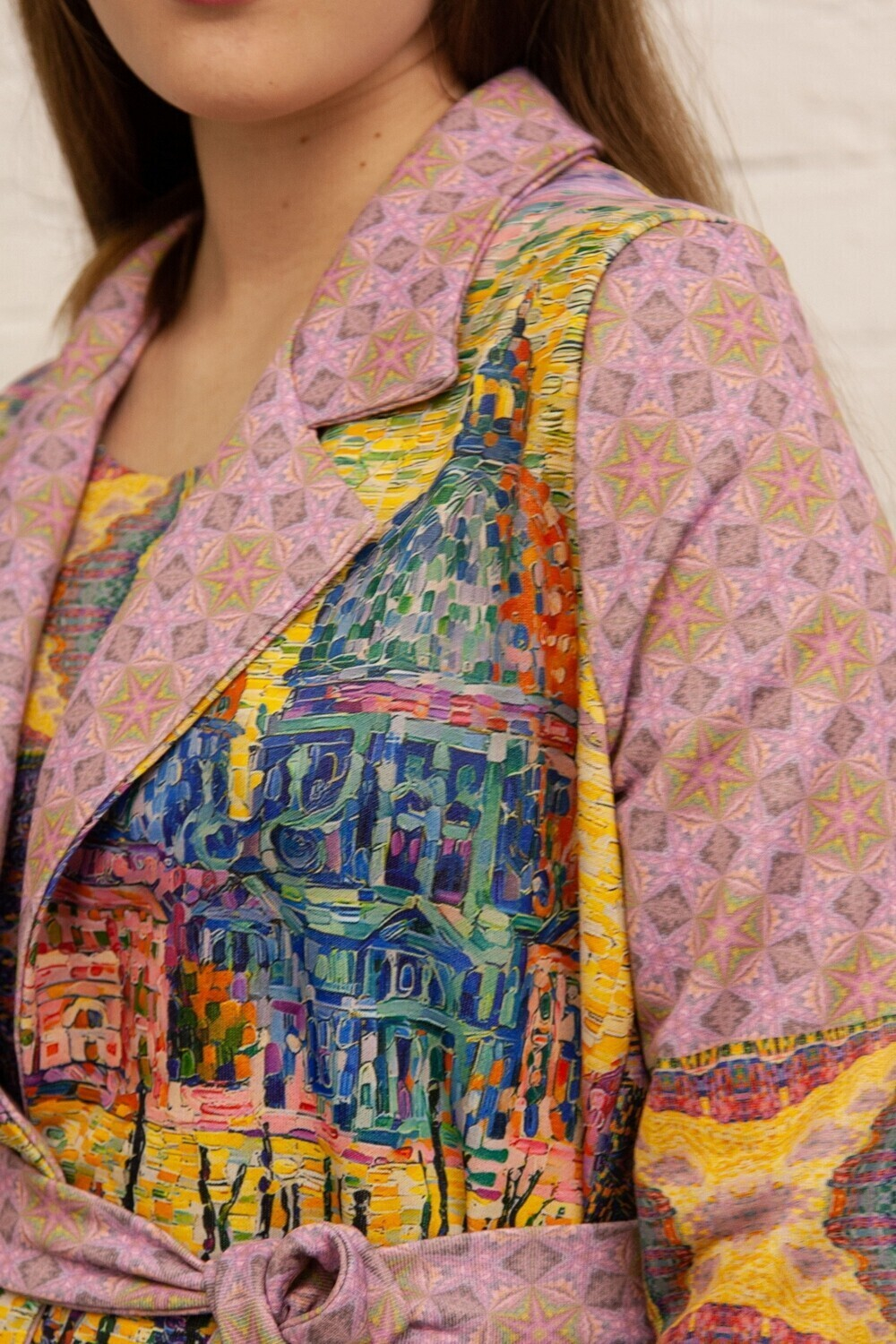 Комплект (платье и жакет) "Гранд-канал", по мотивам живописи Поля Синьяка ("Вход в Гранд-канал"