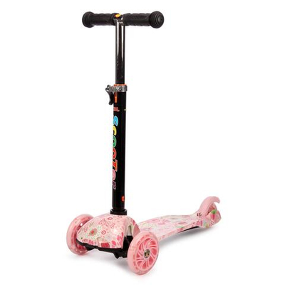 Самокат 3х кол, колеса PU со светом, ручка съемная на три положения, музыка, нагрузка до 50 кг, с-30