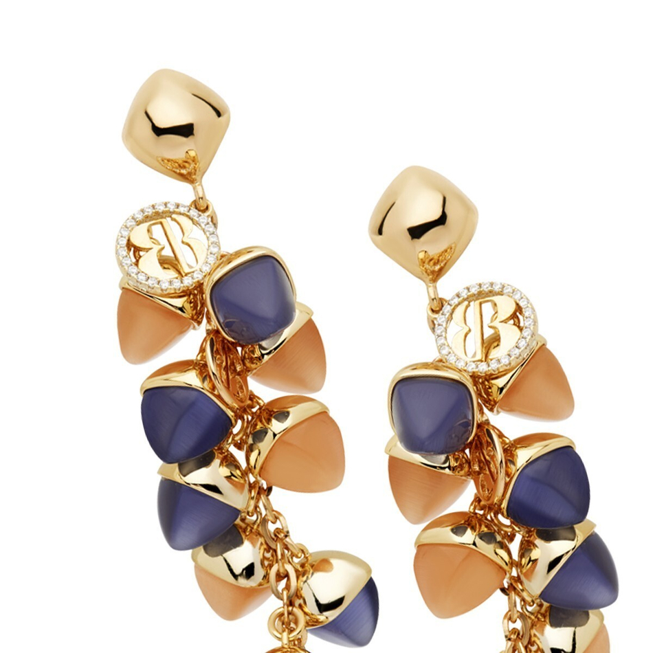 Серьги Boccadamo Caleida Violet-Brown XOR534DB V/BR/G с лазуритом, амазонитом