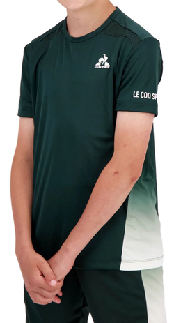 Детская теннисная футболка Le Coq Sportif Kids Tennis Pro T-Shirt Short Sleeve N°2 - Green