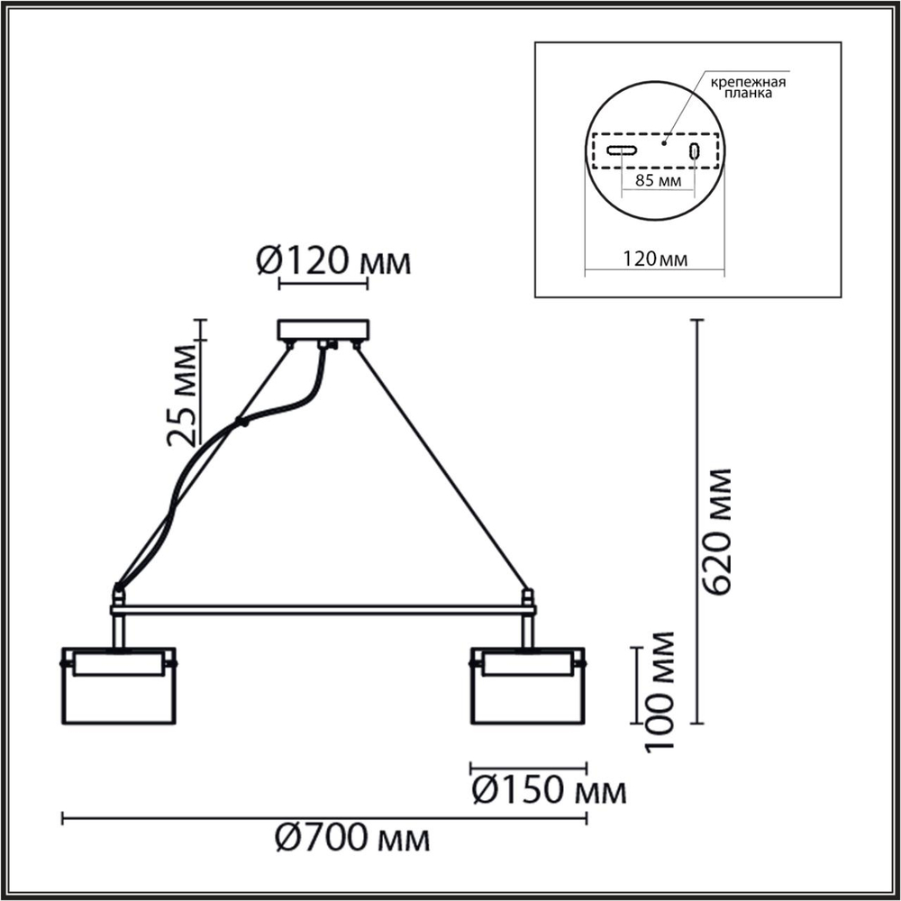8232/6 LN Светильник GX70 6*10Вт 220В IP20 COMFI