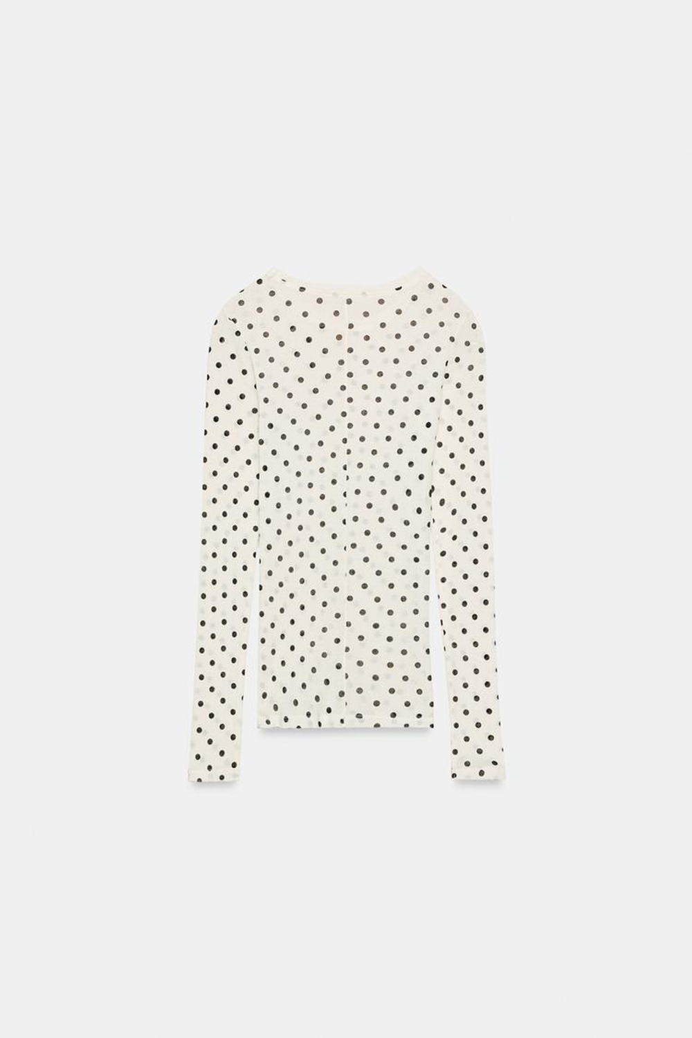 ZARA ФУТБОЛКА SUPIMA® В ГОРОШЕК, ЧЕРНЫЙ/БЕЛЫЙ