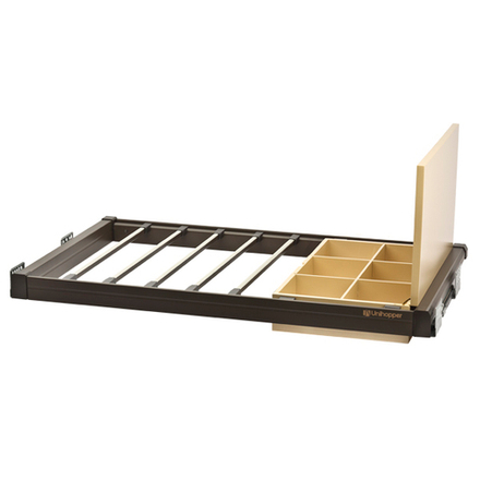 Вешало для брюк с деревянным кейсом Unihopper в базу 900мм с доводчиком clip-on Moka