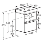 Комплект OLETA  A857638515 модуль для раковины 500 мм, 460х374х548 мм, с 2 ящиками, капучино + JIKA раковина 500х390 8.1242.5.000.104.1