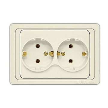 Розетка UNIVersal Валери 2 м. с/п с/з  бел.16А 250В