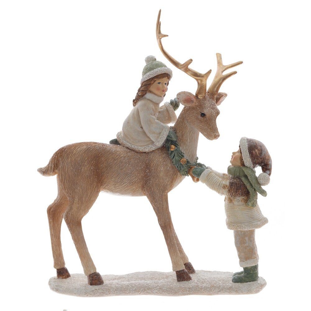 GAEM Фигурка декоративная "Олень и дети", L18 W6,5 H21,5 см