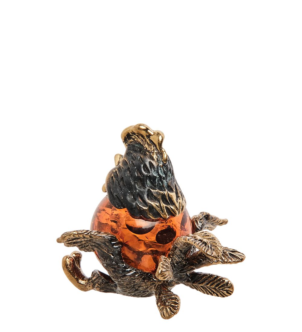 Народные промыслы AM-1371 Фигурка «Петух» (латунь, янтарь)