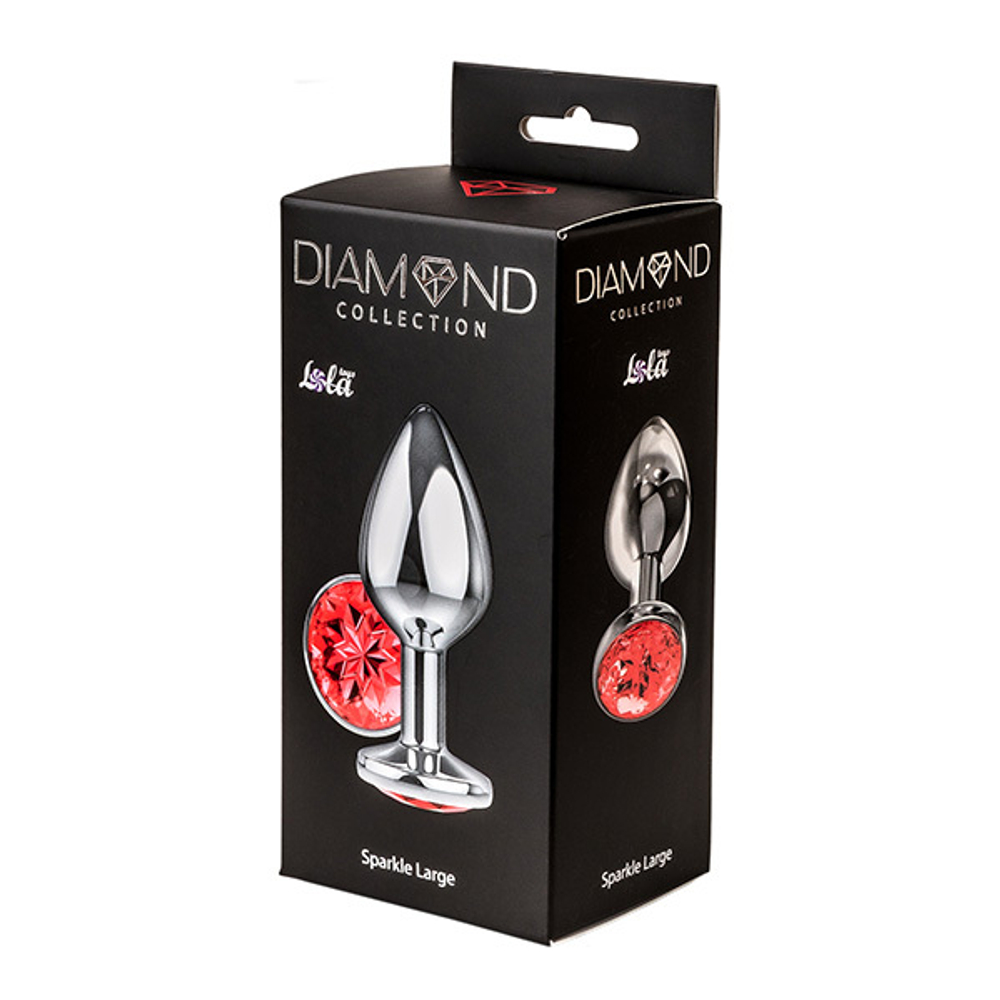 Анальная пробка 8см с красным кристаллом Lola Games Diamond Red Sparkle Large 4010-06Lola