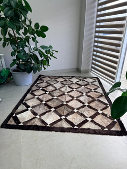 Ковер прямоугольный натуральный мех овчина, 210 х 170 см.