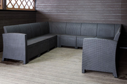 Садовый диван угловой П-образный Калифорния «California» на 10 мест без подушек