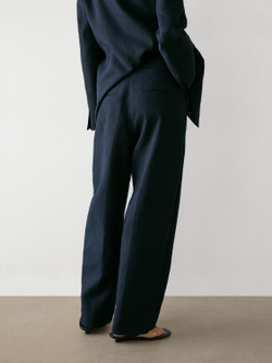 Massimo Dutti Брюки из льна, темно-синий