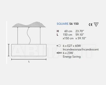 Люстра SQUARE MASI SQUARE S6 150
