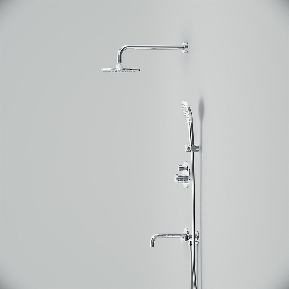 Встраиваемая душевая система со смесителем для ванны и душа с термостатом и душевым набором AM.PM X-Joy FT85A3RH30