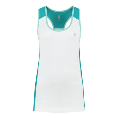 Женская теннисная майка K-Swiss Hypercourt Speed Tank Top Women - White, Turquoise