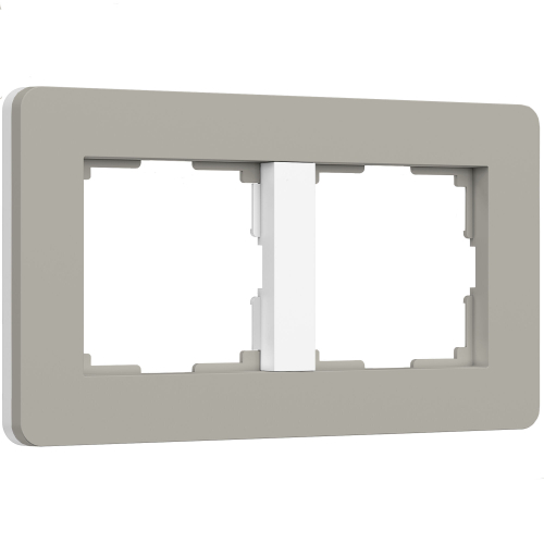 Рамка из поликарбоната на 2 поста Split дымчатый/белый, soft-touch W0023067