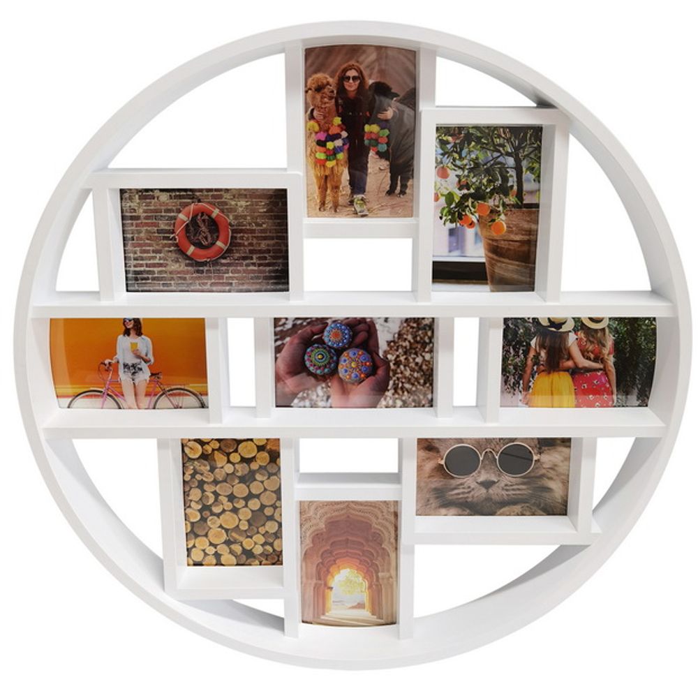 HENZO 81220 на 9 фото10х15 ( 56x56см) Discus пластик (белая) ф/рамка-галерея