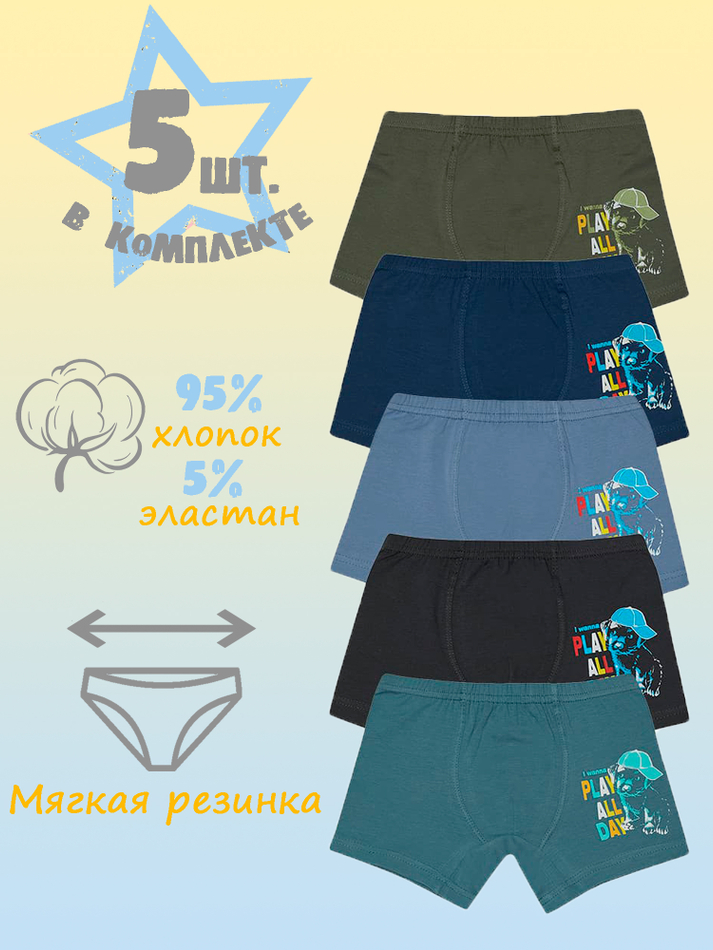 Боксеры для мальчика (5 штук в упаковке)