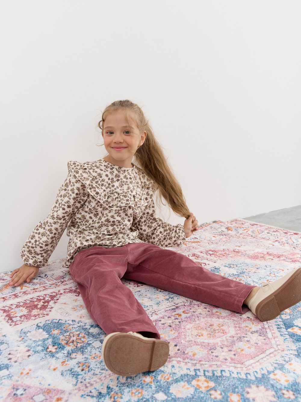 Брюки бананы вельветовые "Пепельная роза"