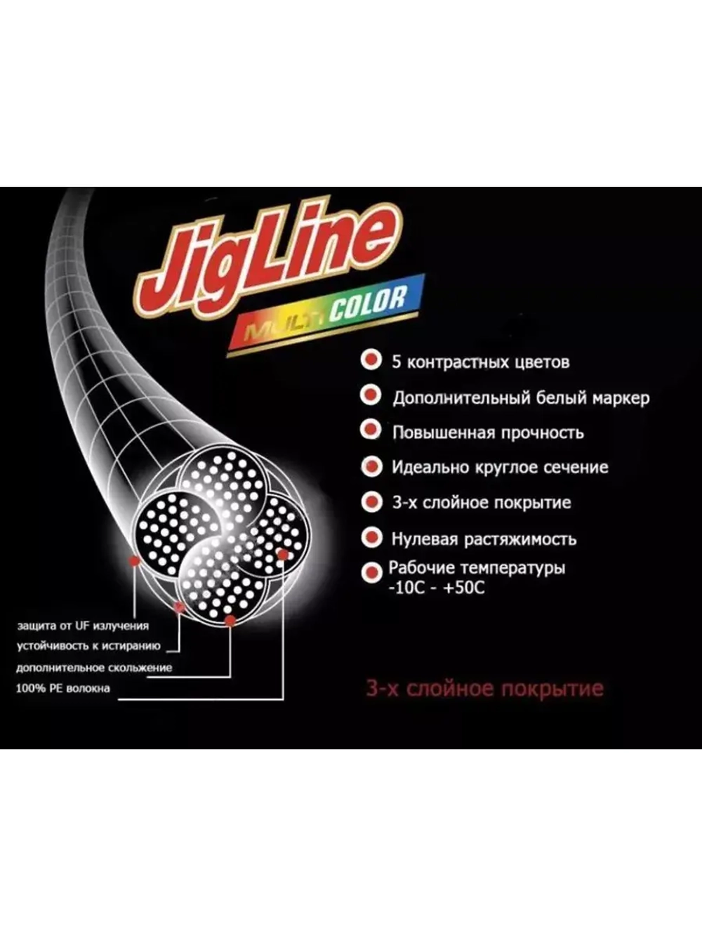 Плетеный шнур рыболовный Multicolor 150м, 0,20мм, 16,0кг