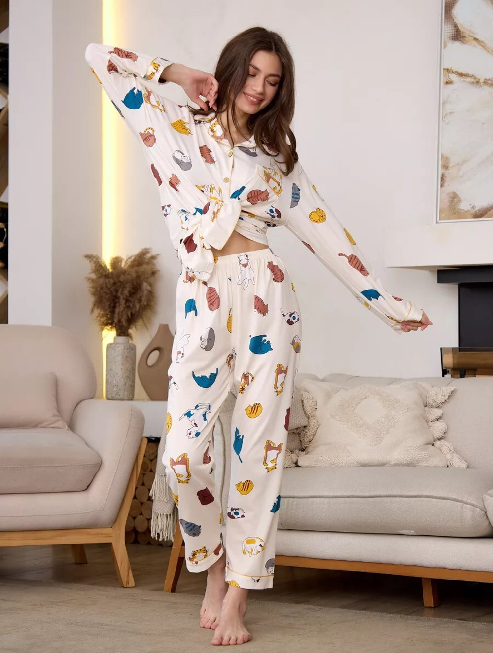 Пижама штаны+рубашка дл/р В2628