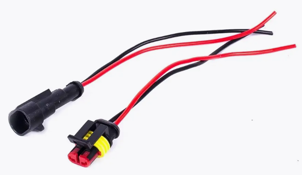 Разъем 2конт папа+мама ГЕРМЕТИЧНЫЙ с проводами SQ-925+926