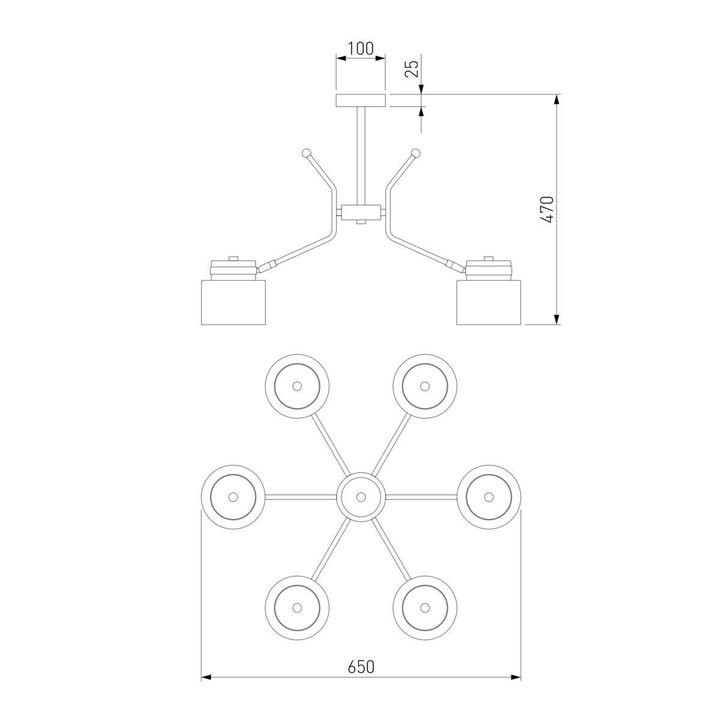 Потолочная люстра Eurosvet Batler 70133/6 черный