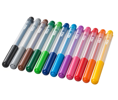 МАЛА MАLA Набор фломастеров 12 шт, разные цвета