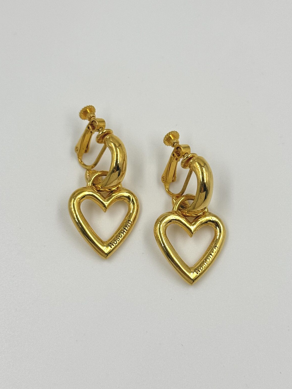 Клипсы с подвесками Сердце Moschino