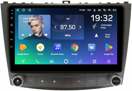 Магнитола для Lexus IS250 XE20 2005-2013 (ШГУ монохром) - Teyes SPRO+ монитор 10" IPS на Android 10, ТОП процессор, 4Гб+32Гб, 4G SIM-слот