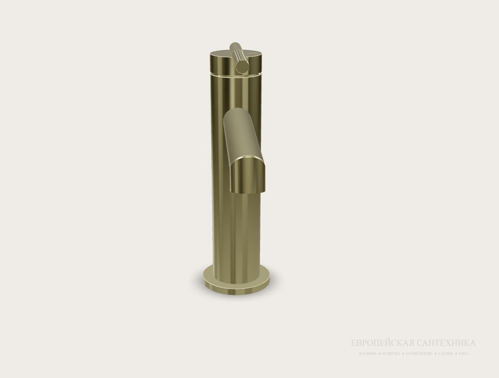 Смеситель для раковины Gessi Ingranaggio, однорычажный, с донным клапаном, цвет Brass PVD