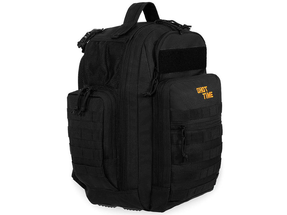 Рюкзак ShotTime городской/тактический Tactical 36л, ПВХ 600D, MOLLE, боковые термо карманы 45х39х20 см, чёрный, 1010г ST-BP-230 07-BK
