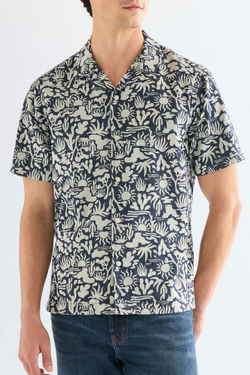 Рубашка мужская WRANGLER SS RESORT SHIRT DENIM PRINT