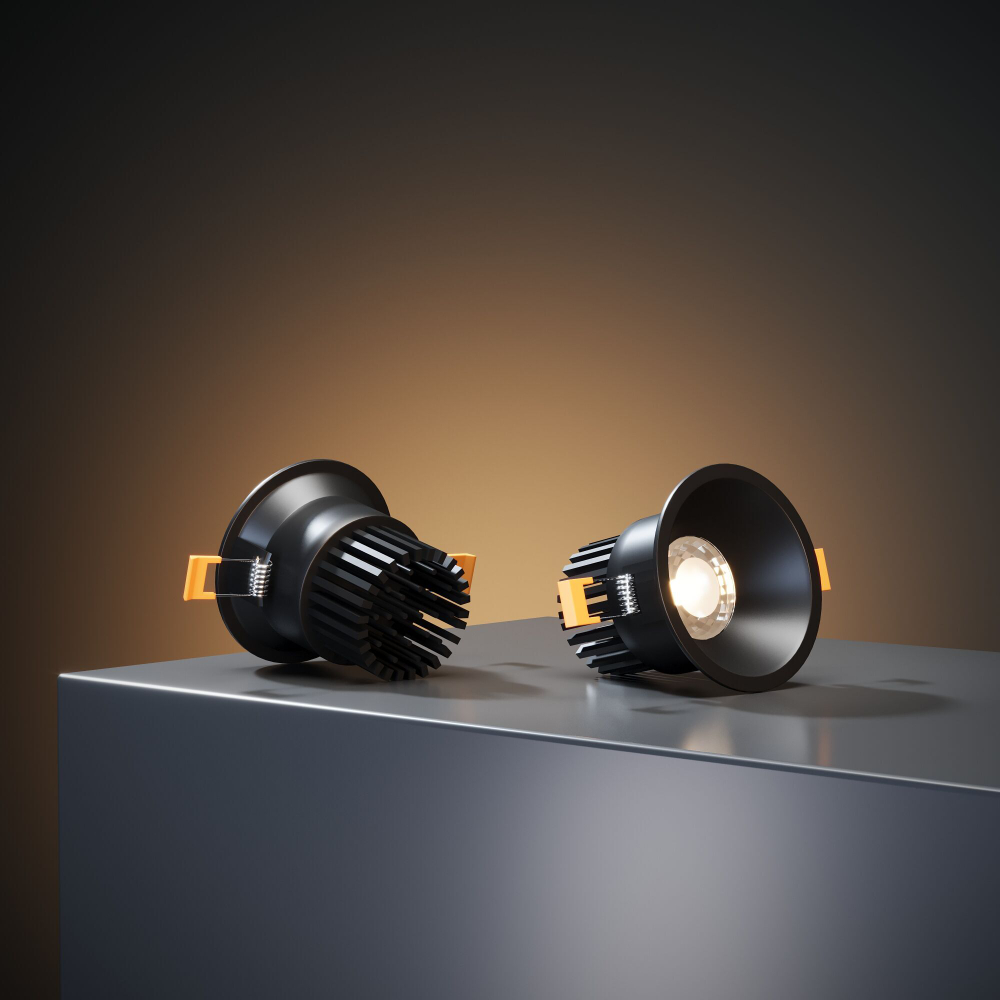 Встраиваемый светодиодный светильник Lin 7W 3000K черный 15266/LED