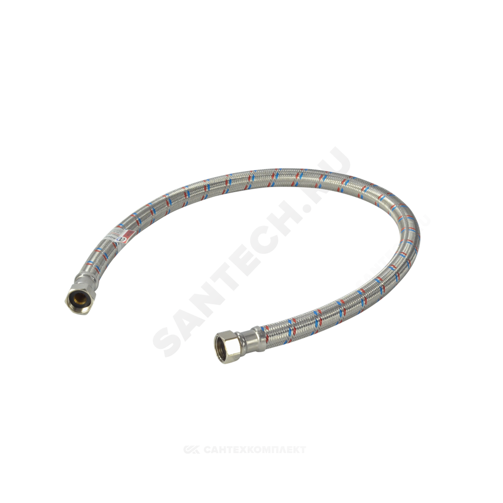 Подводка гибкая для воды нержавеющая оплетка ГИГАНТ 1/2" г-г L=0.8м AQUALINE 04934