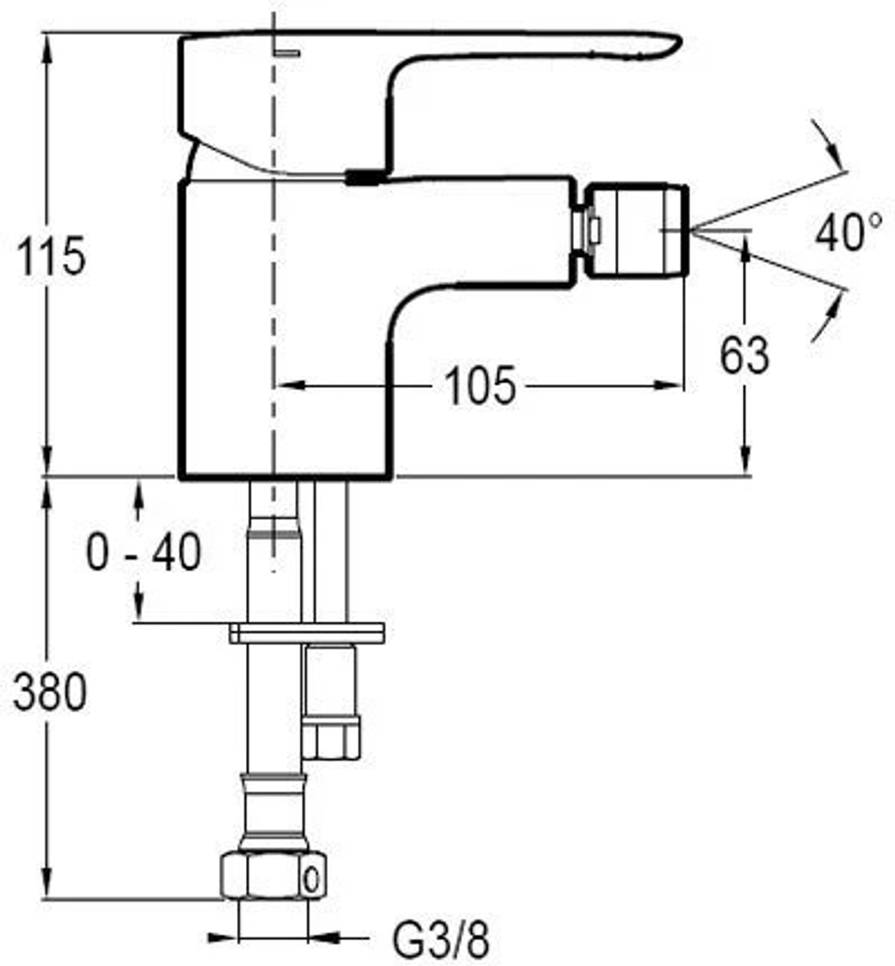 Смеситель для биде Jacob Delafon July E16028-4-CP