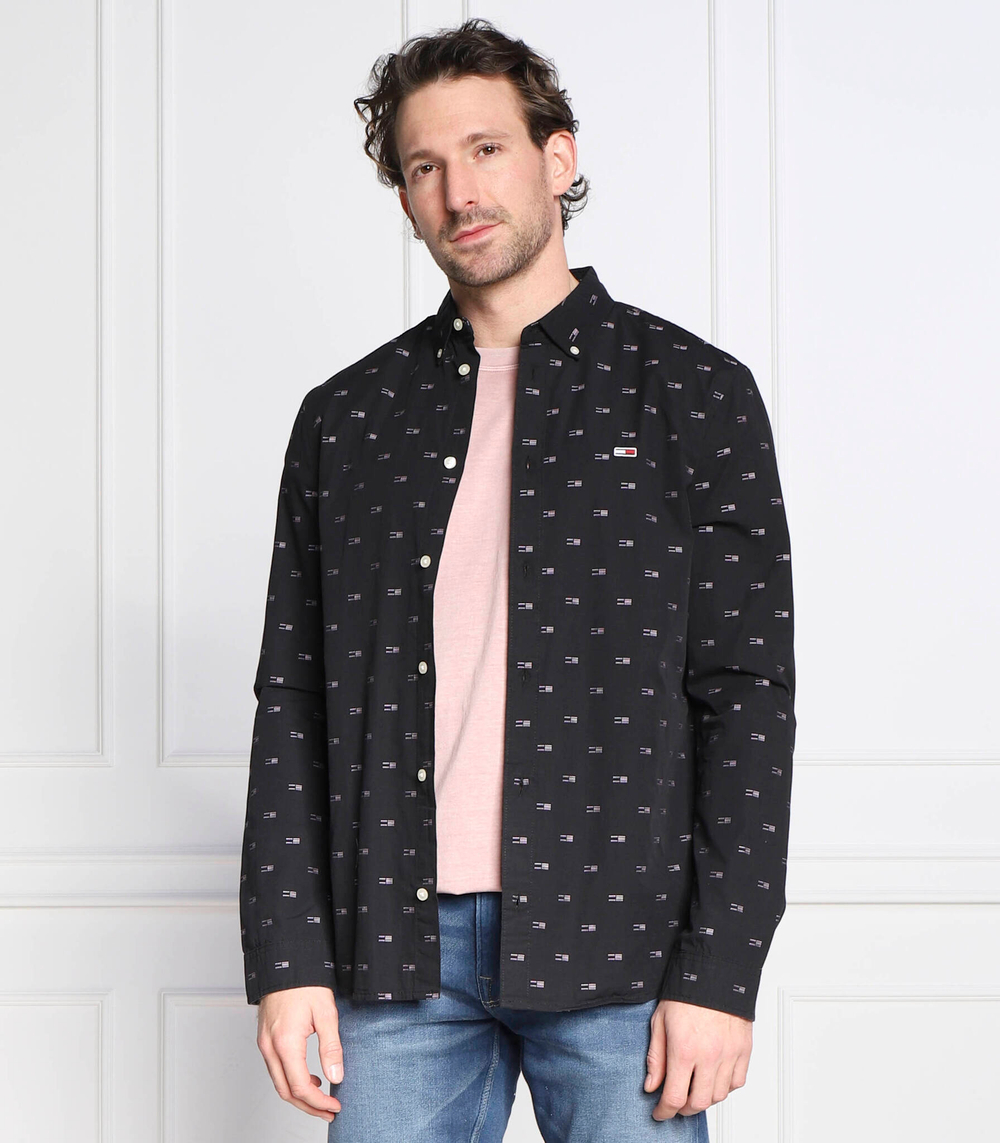 рубашка essential dobby Tommy Jeans - черный(DM0DM15111)