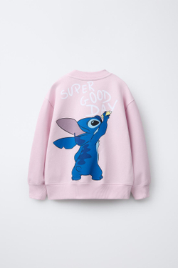 ZARA ТОЛСТОВКА С ПРИНТОМ LILO & STITCH © DISNEY, РОЗОВЫЙ