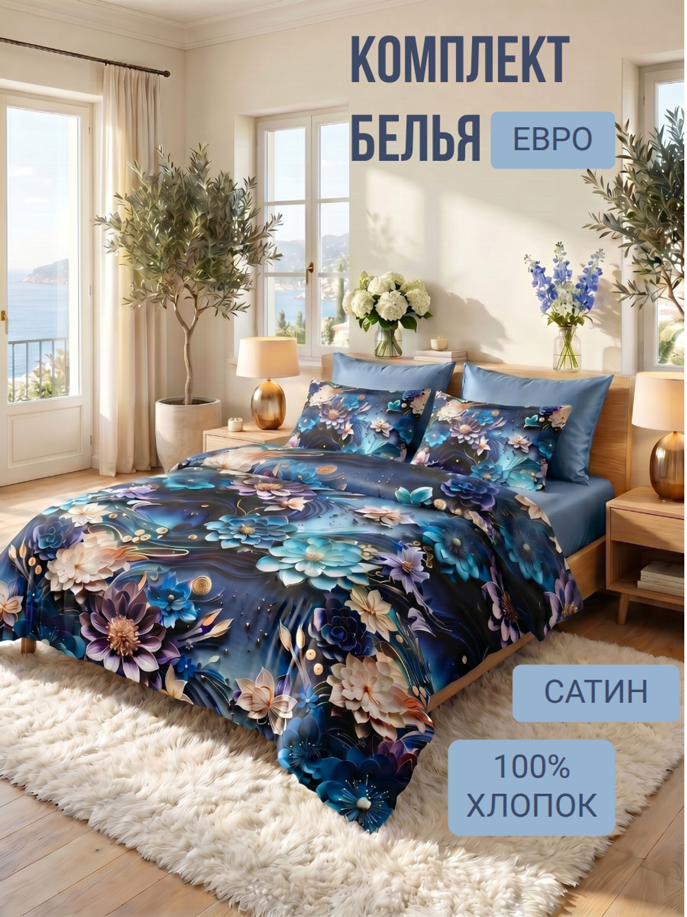 Магия цветочных грез и яркий сине-голубой цвет