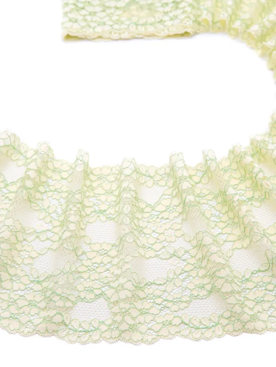 03-174 Кружево эластичное 16 см, желтый/салатовый