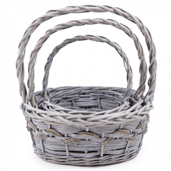 Корзина (Ива) D33/D27/D21 СЕРАЯ ОВАЛ